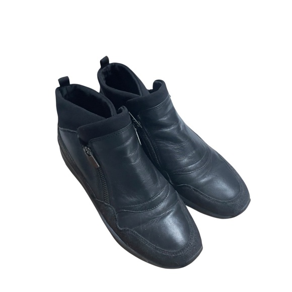 EASY SPIRIT ESINFORMER Black leather ankle boots zip women's size 10M - Picture 5 of 10